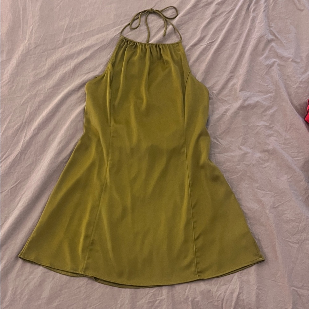 Urban outfitters mustard/charteuese  Halter Slip Dress